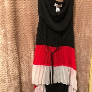 Strapless hi lo maxi dress